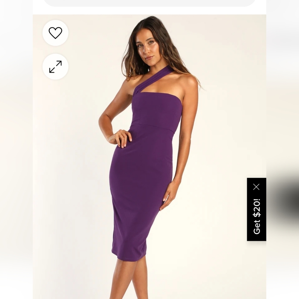 Hold Your Attention Lulus One Shoulder Sleeveless Midi Dress Purple X-Small